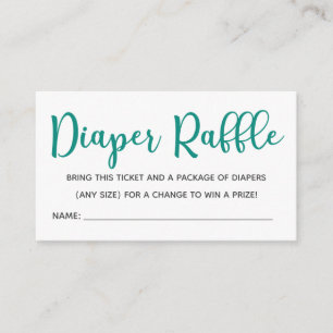 Succulent Diaper Raffle Tickets Enclosure Card