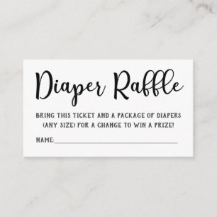 Succulent Diaper Raffle Tickets Enclosure Card
