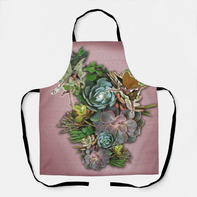 Succulent displays dinner plate apron (Front)
