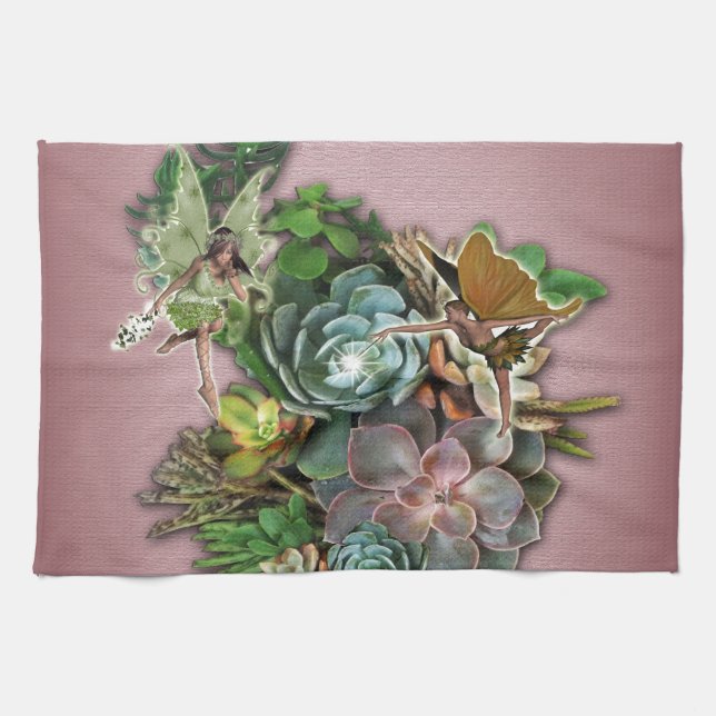 Succulent displays kitchen towel (Horizontal)