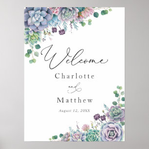 Succulent et verdure Affiche de bienvenue Mariage