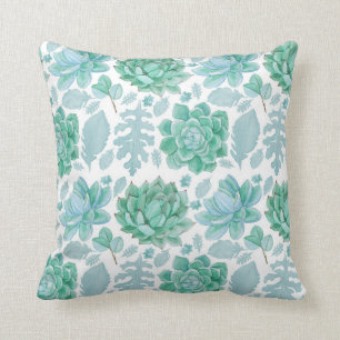 Succulent eucalyptus pattern 3717 throw pillow