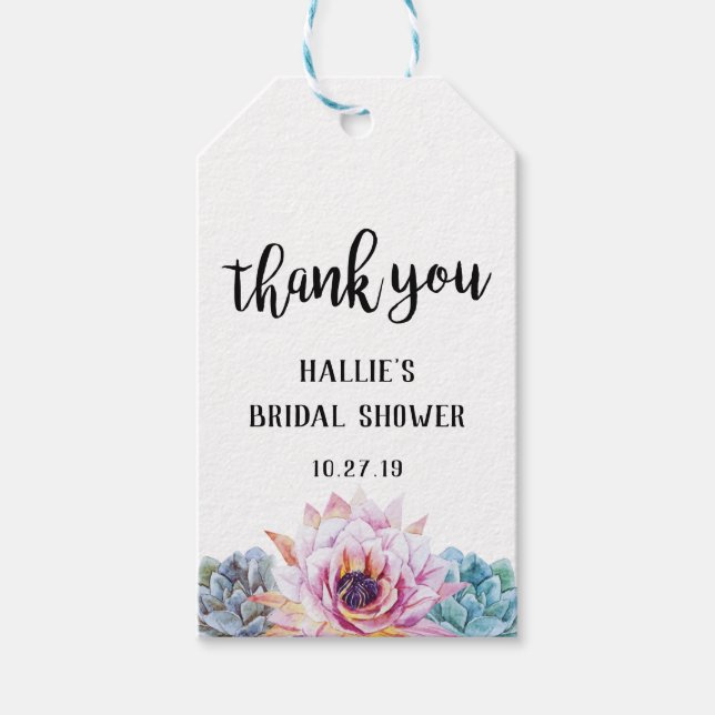 Succulent Favour Tag (Front)