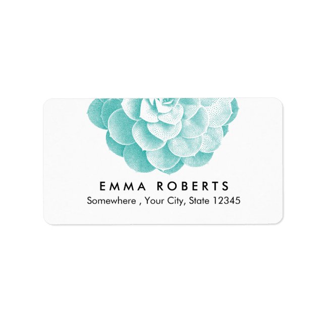 Succulent Floral Elegant Label (Front)
