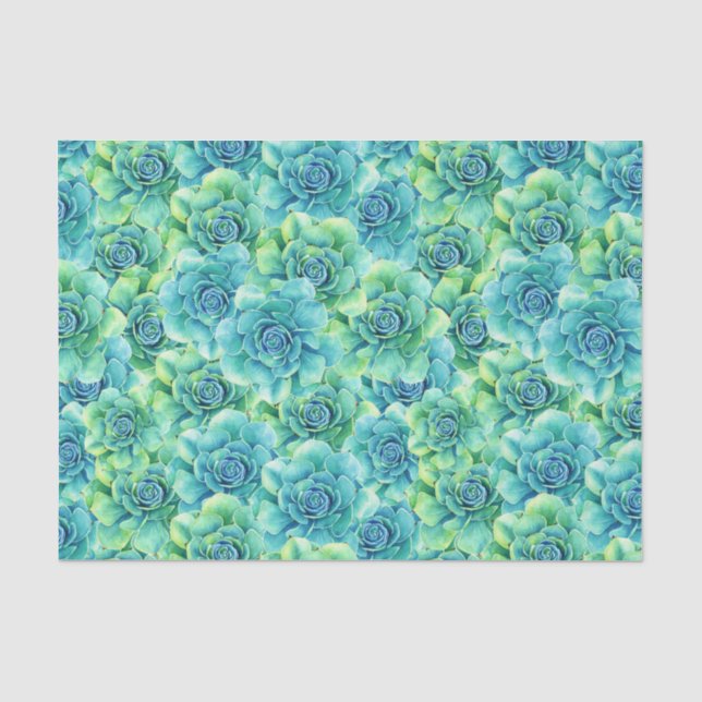 Succulent floral pattern party tissue tissue paper (Front)