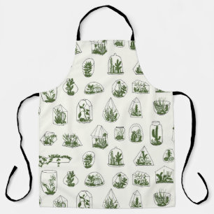 Succulent Florarium: Vintage Geometric Design. Apron