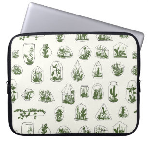 Succulent Florarium: Vintage Geometric Design. Laptop Sleeve
