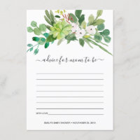 SUCCULENT FOLIAGE WATERCOLOR ADVICE BABY SHOWER
