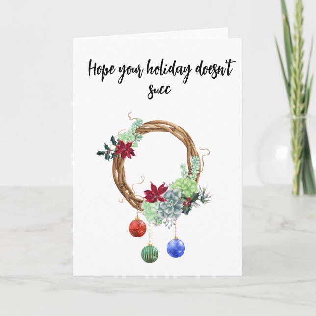 Succulent Funny  Christmas card (Front)