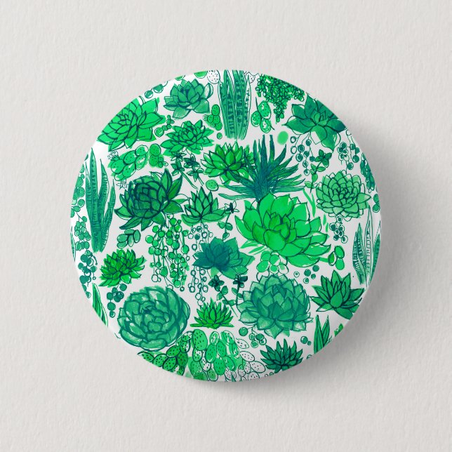 Succulent garden 2 inch round button (Front)