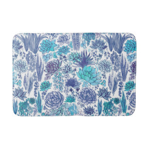 Succulent garden bath mat