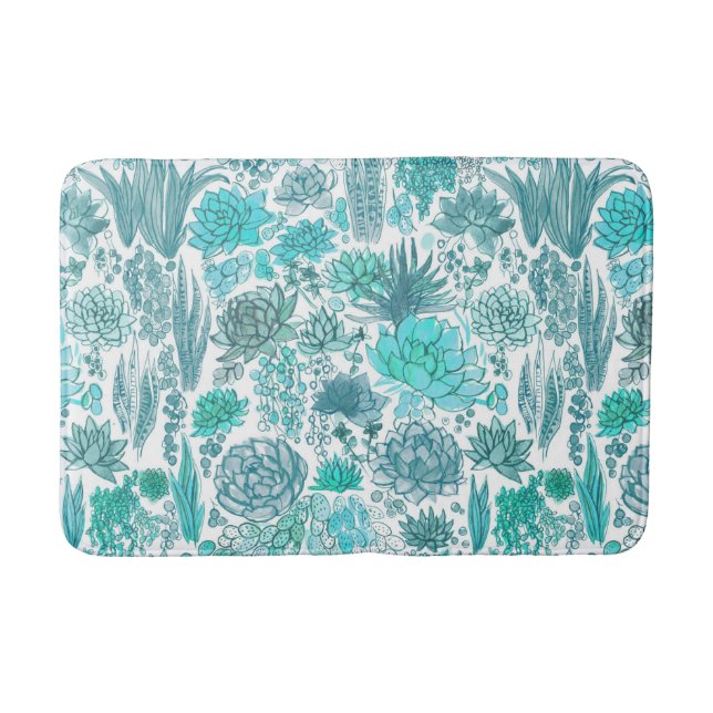Succulent garden bath mat (Front)