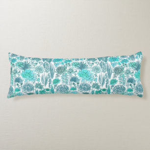 Succulent garden body pillow