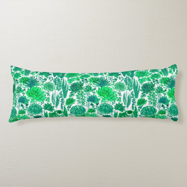 Succulent garden body pillow (Front)