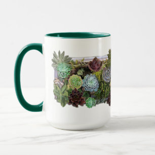 Succulent garden design mug