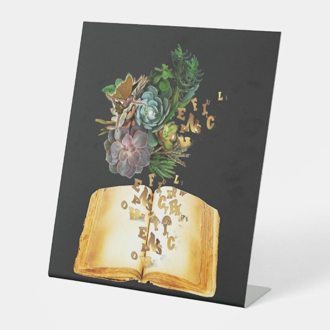 Succulent garden design  pedestal sign (Front)