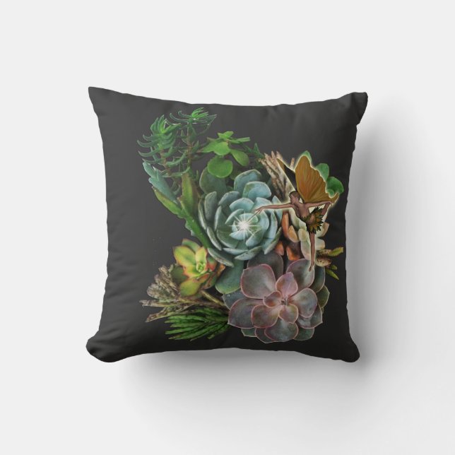 Succulent garden design   throw pillow (Front)