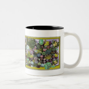 Succulent garden design Two-Tone coffee mug