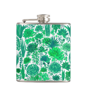 Succulent garden hip flask