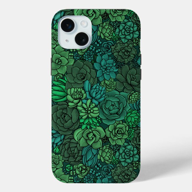 Succulent garden in green Case-Mate iPhone case (Back)