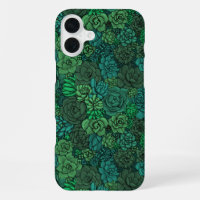 Succulent garden in green