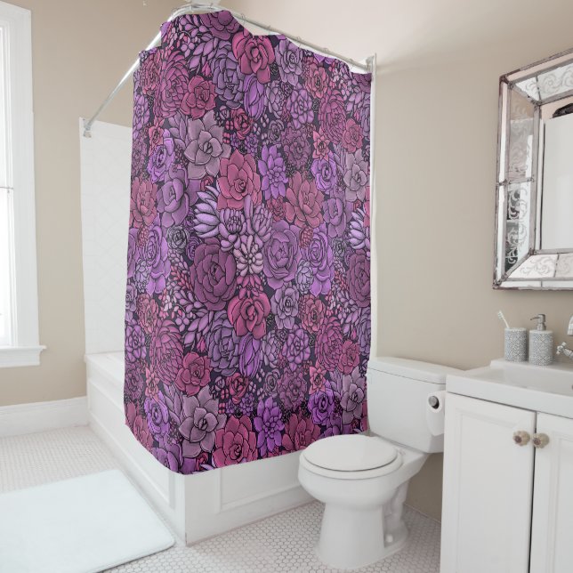 Succulent garden in pink and violet (In Situ)