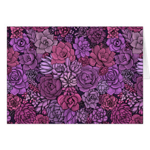 Succulent garden in pink and violet