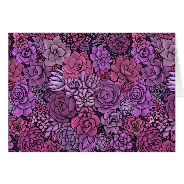 Succulent garden in pink and violet (Front Horizontal)