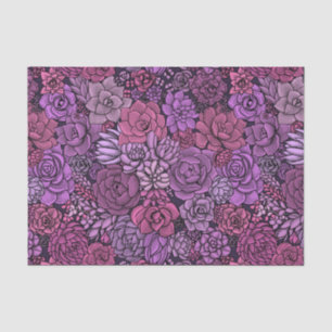 Succulent garden in pink and violet tissue paper