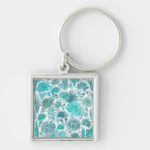Succulent garden keychain