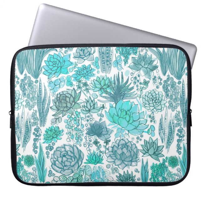 Succulent garden laptop sleeve (Front)