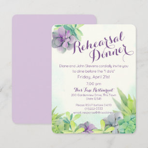 Succulent Garden Rehearsal Dinner Invitation