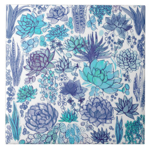 Succulent garden tile