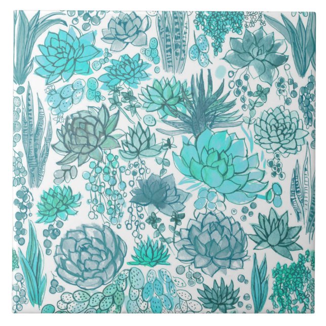 Succulent garden tile (Front)