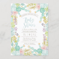 Succulent Garden Watercolor | Baby Shower Invite