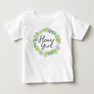 Succulent Garden   Watercolor Flower Girl Baby T-Shirt