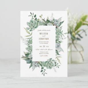 Succulent Garden Wedding Invitation