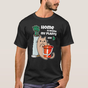 Succulent Gardener Cat Home With My Plants Are T-Shirt
