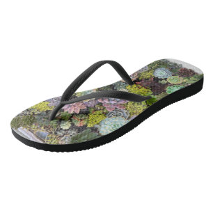 Succulent gardens flip flops