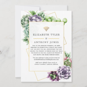 Succulent Geometric Virtual Wedding Guest List Announcement