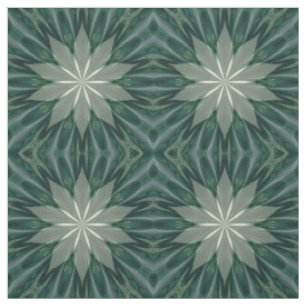 Succulent Green And Forest Flora Kaleidoscope Fabric