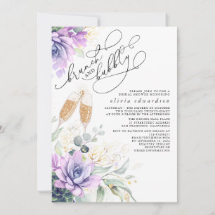 Succulent Greenery Brunch and Bubbly Bridal Shower Invitation