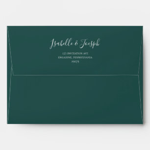 Succulent Greenery   Dark Green Wedding Invitation Envelope
