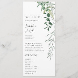 Succulent Greenery   Flat Wedding Program