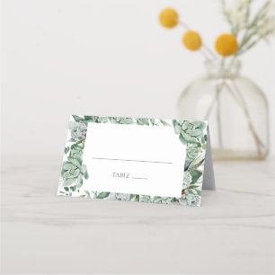 Succulent Greenery   Folded Place Card