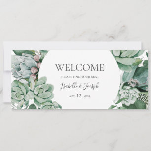 Succulent Greenery   Hanging Seating Chart Header
