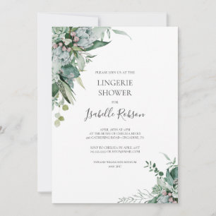 Succulent Greenery   Lingerie Shower Invitation