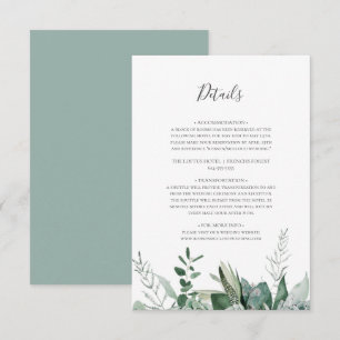 Succulent Greenery   Sage Green Details Enclosure Card
