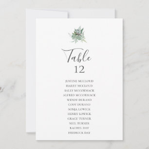 Succulent Greenery   Table Number Seating Chart