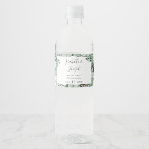 Succulent Greenery   Water Bottle Label
